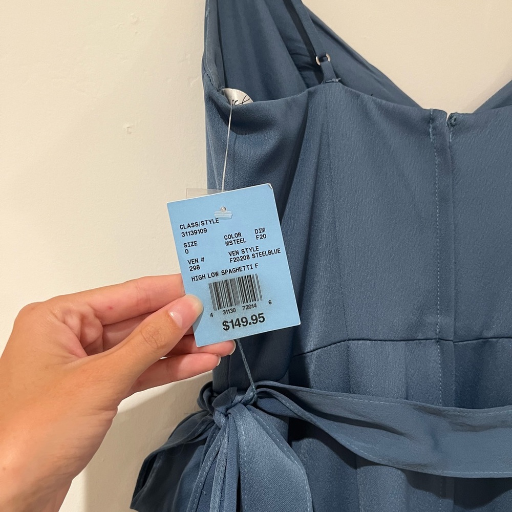 David’s Bridal Spaghetti Strap Crepe Ruffle Bridesmaid Dress - Picture 3 of 8